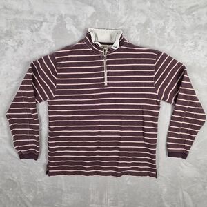 L.L. Bean Zip Up Sweater Purple and Cream